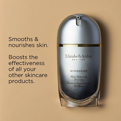 Image 1 - A sleek silver and clear skincare serum bottle is centered against a beige background, with the text Smooths & nourishes skin. Boosts the effectiveness of all your other skincare products. visible on the left side of the image.
Image 2 - A cluster of green sea vegetables, including glasswort and sea fennel, alongside a pile of golden flaxseeds with labels indicating their names.