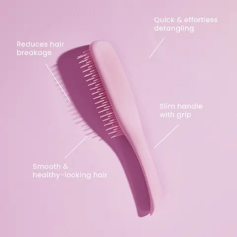Image 1, Reduces hair breakage Smooth & healthy-looking hair Quick & effortless detangling Slim handle with grip Image 2, 22.1 15.5 cm cm 5.3 cm The Ultimate Detangler Mini Great for small hands 6.6 cm ་ The Ultimate Detangler 23.6 cm 7.9 cm The Ultimate Detangler Large Great for Thick & Curly Hair Types