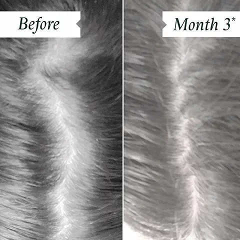 Before and after month 3. 90% reported roots felt lifted. 84% agreed this product worked better than any other root boosting- independent user trial.