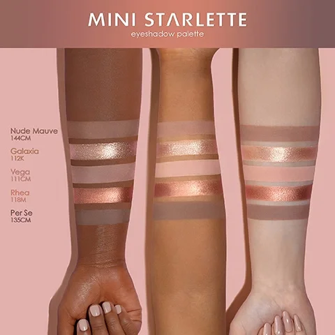 Mini starlette eyeshadow palette- Nude Mauve 144CM, Galaxia 112K, Vega 11CM, Rhea 118M, Per Se 135CM