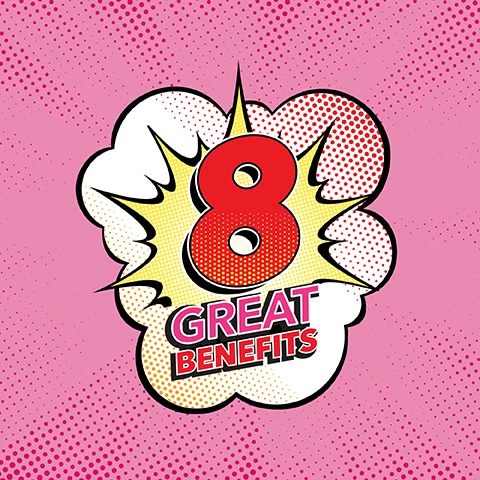 Image 1, 8 great benefits. image 2, the one and only eight hour cream. infinite uses, infinite fans. image 3, i used minor cuts, scrapes, burns and lips. magic. image 4, indulge in head to toe moisture. image 5, the superpower of eight hour.