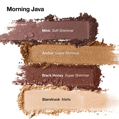 Image 1, Morning Java Mink Soft Shimmer Amber Super Shimmer Black Honey Super Shimmer Starstruck Matte Image 2, Pink Chocolate RMK Brown Soft Shimmer Precious Pink Super Shimmer Day Dreaming 2 Soft Shimmer Blush Soft Shimmer Image 3, Going Steady Graphite Super Shimmer Fairy Lights Soft Shimmer Low-Lights Soft Shimmer Highlights Soft Shimmer Image 4, On Safari Moss Matte Willow Super Shimmer Palm Soft Shimmer Yellow Fern Super Shimmer