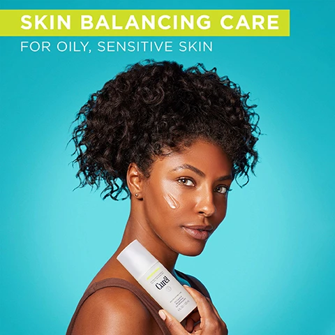 image 1, skin balancing care for oily, sensitive skin. image 2, oil free and fast absorbing gel moisturiser. skin feels hydrates and balanced. replenishes ceramide levels. image 3, zinc oxide known to help regulate excess oil/sebum. ceramides help replenish the skin's natural moisture barrier. image 3, which range is right for me? intensive moisture care for dry sensitive skin. skin balancing care for oily, sensitive skin. image 4, the range.