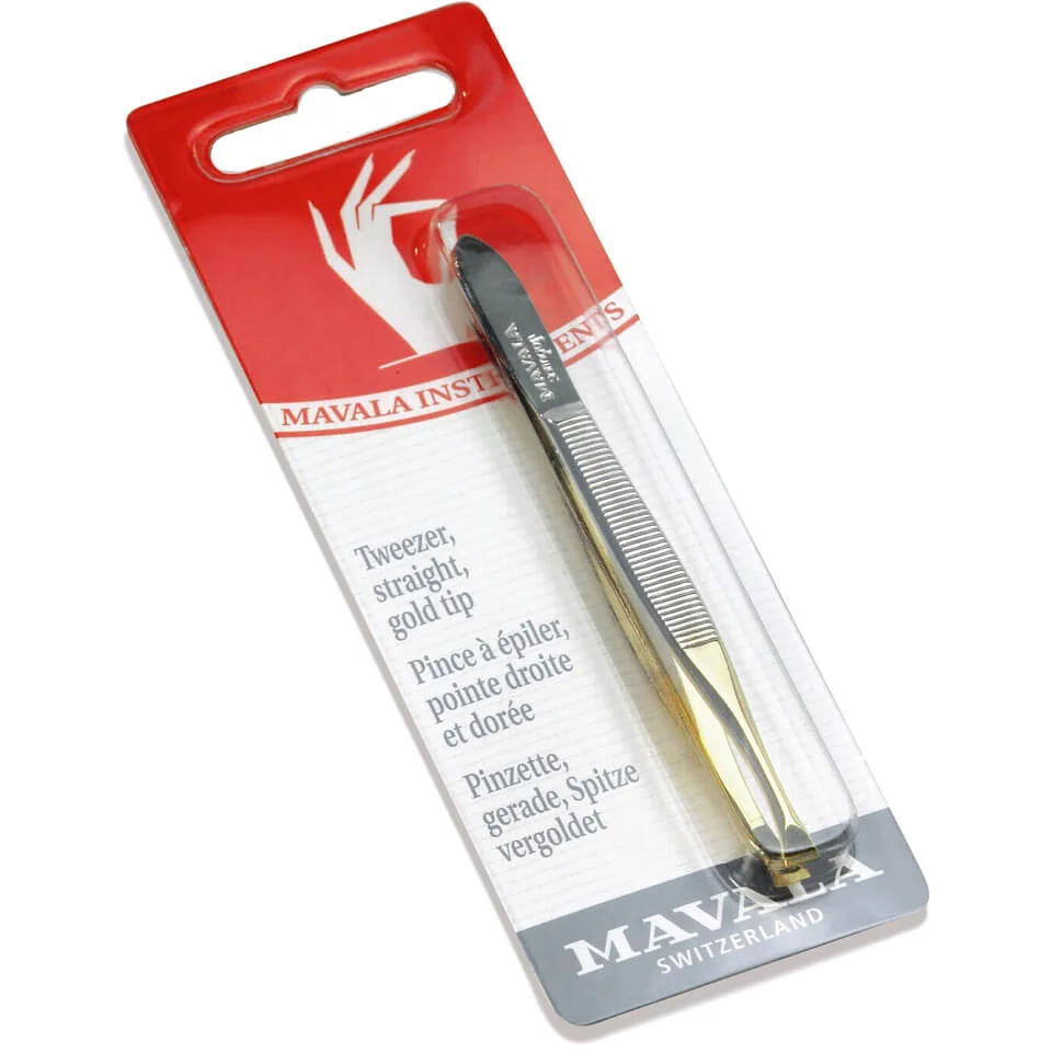 Прямой пинцет с золотым кончиком Mavala Straight Tweezers - Gold Tip Image 1