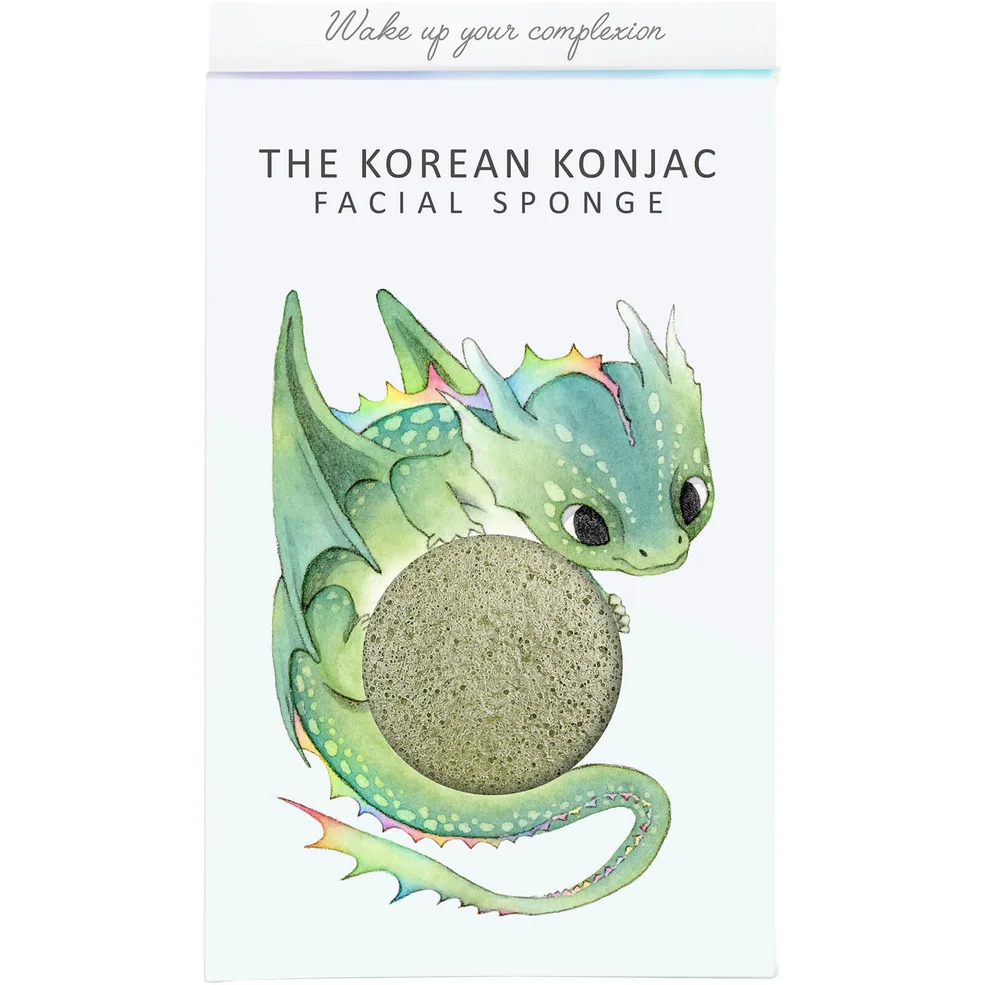 Спонж для лица и крючок The Konjac Sponge Company Mythical Dragon Konjac Sponge Box and Hook — Green Clay 30 г Image 1