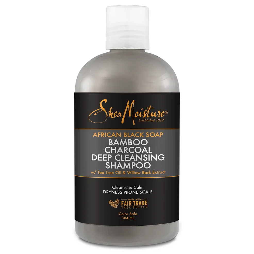 Shea Moisture African Black Soap Bamboo Charcoal Shampoo 384ml - Exclusive Image 1