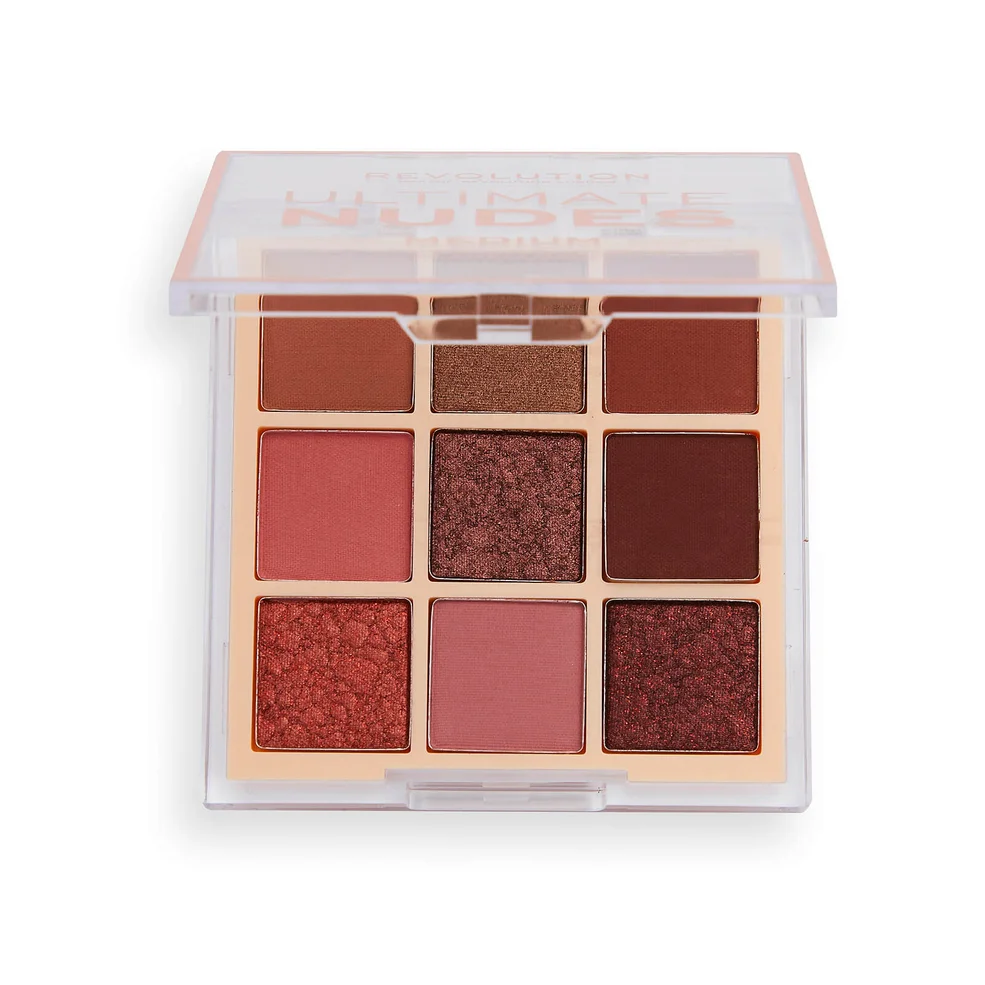Палетка теней для глаз Makeup Revolution Ultimate Nudes Shadow Palette, палитра Medium Image 1