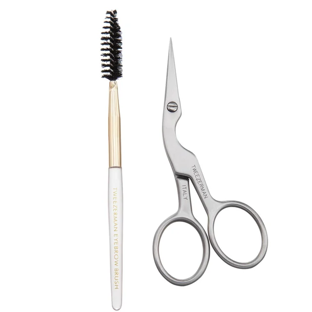 Ножницы и щеточка для тримминга бровей Tweezerman Brow Shaping Scissors And Brush
