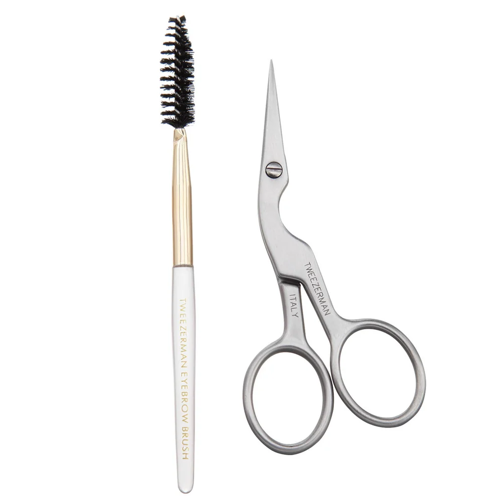 Ножницы и щеточка для тримминга бровей Tweezerman Brow Shaping Scissors And Brush Image 1