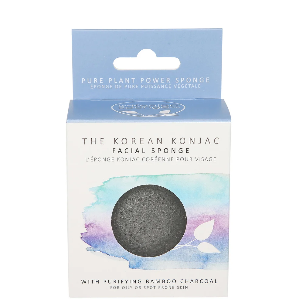 Спонж для очищения лица с бамбуковым углем The Konjac Sponge Company Facial Puff Sponge with Bamboo Charcoal Image 1
