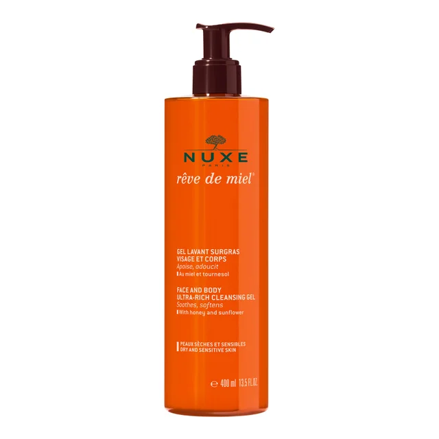 Мягкий очищающий гель для лица и тела NUXE Rêve de Miel Face and Body Ultra-Rich Cleansing Gel (400 мл)