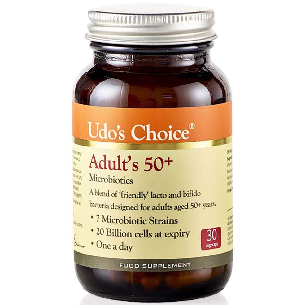 Микробиотическая смесь для людей старшего возраста 50+ — Udo's Choice Adult 50+ Blend Microbiotics — 30 капсул Image 1