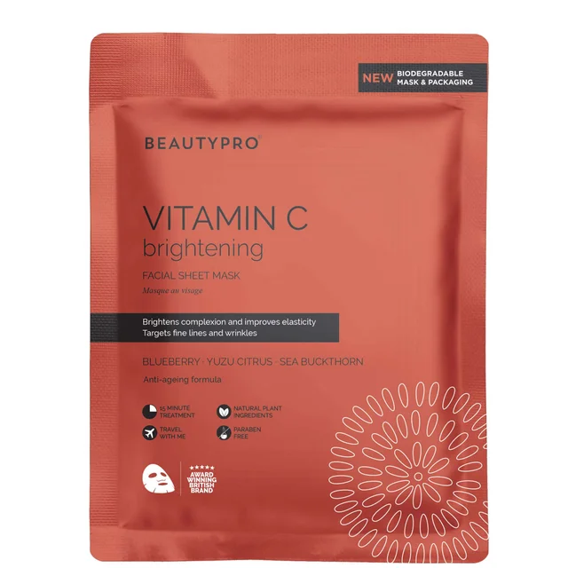 Коллагеновая маска для лица с витамином С BeautyPro Brightening Collagen Sheet Mask with Vitamin C