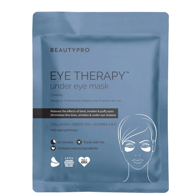 Маска для кожи вокруг глаз BeautyPro Eye Therapy Under Eye Mask with Collagen and Green Tea Extract (3 маски в упаковке)