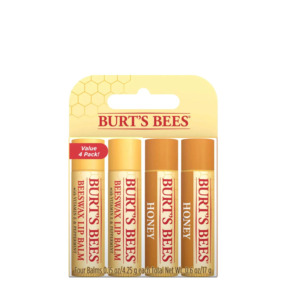 Бальзам для губ с пчелиным воском и медом Burt's Bees Beeswax and Honey Lip Balm, 4 шт Image 1