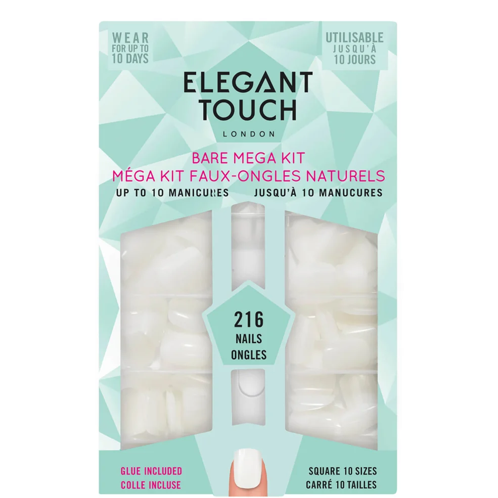 Накладные ногти Elegant Touch Bare Bumper Kit Square, 216 шт Image 1
