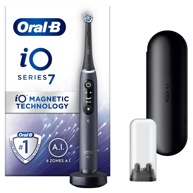 Oral B iO7 Black Electric Toothbrush with Travel Case