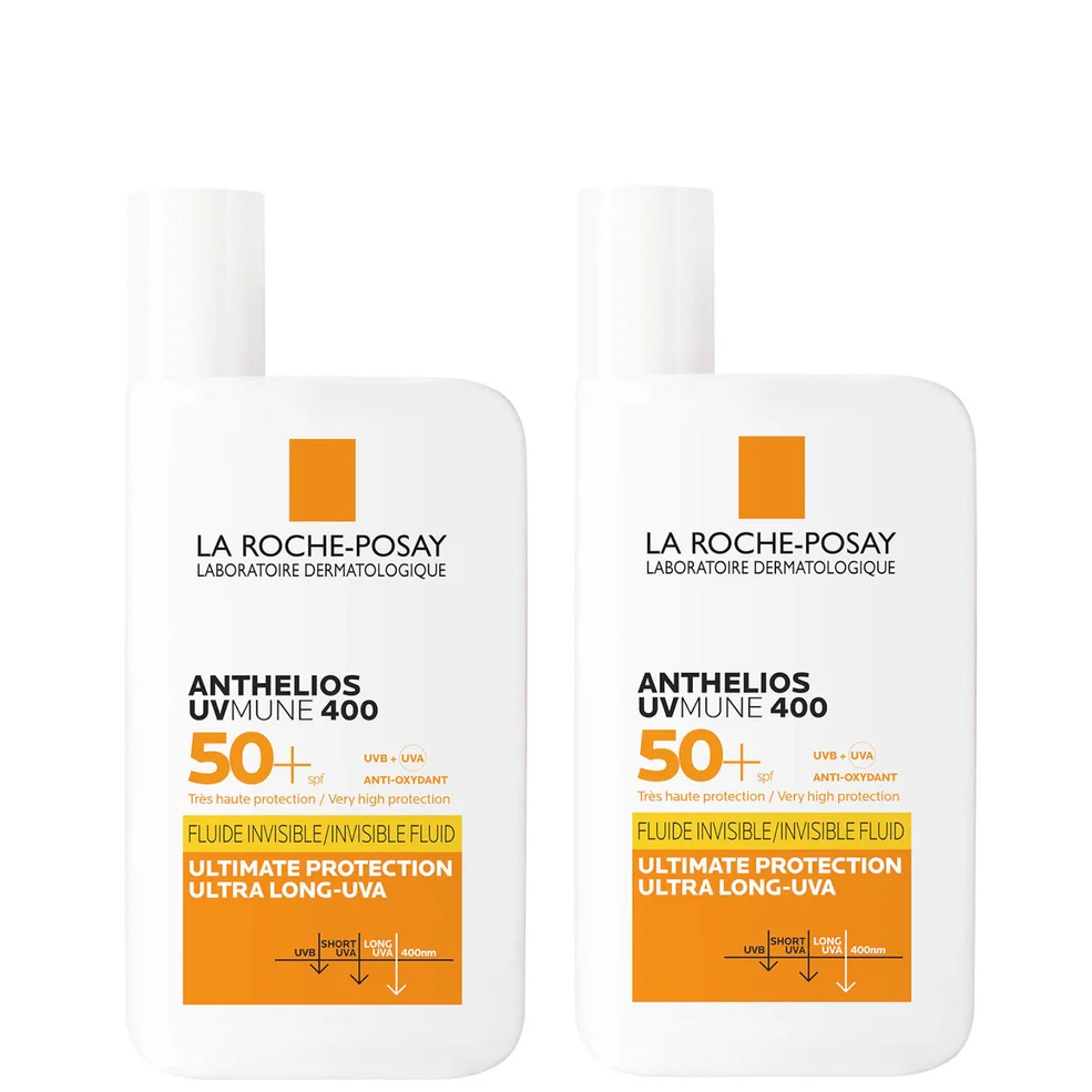 Набор солнцезащитных невидимых флюидов La Roche-Posay Anthelios UVMune 400 Invisible Fluid SPF50+ Sun Cream Duo Image 1