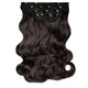 LullaBellz Super Thick 22" 5 Piece Natural Wavy Clip In Extensions Dark Brown