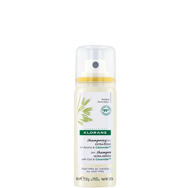 KLORANE Extra-Gentle Dry Shampoo for All Hair Types with Oat and Ceramide 50ml