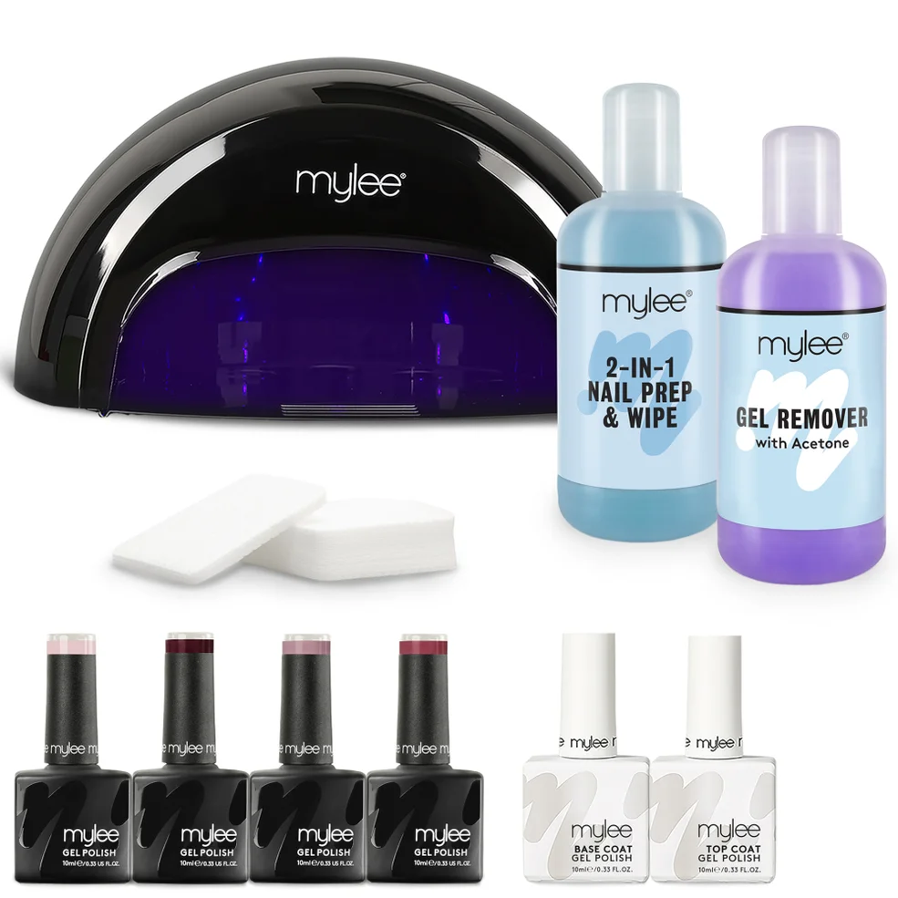 Mylee Black Convex Curing Lamp Kit with Gel Nail Polish Essentials Set Image 1