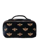 Elizabeth Scarlett Honey Bee Charcoal Velvet Open Flat Makeup Bag