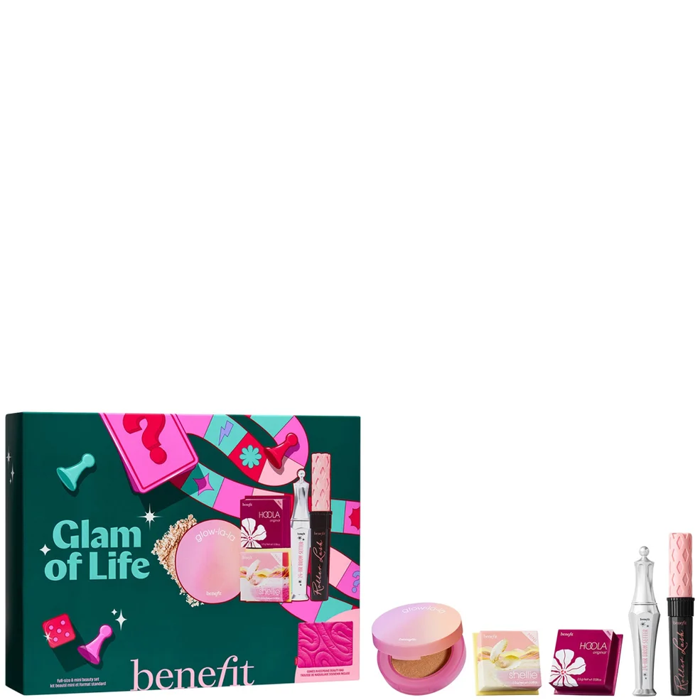 benefit Glam of Life Mascara, Brow and Cheek 5-piece Makeup Gift Set, with Limited Edition Beauty Bag Image 1