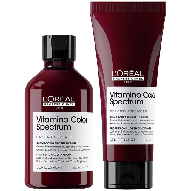 L'Oréal Professionnel Vitamino Color Spectrum Shampoo 300ml and Conditioner 200ml for Coloured Hair Duo